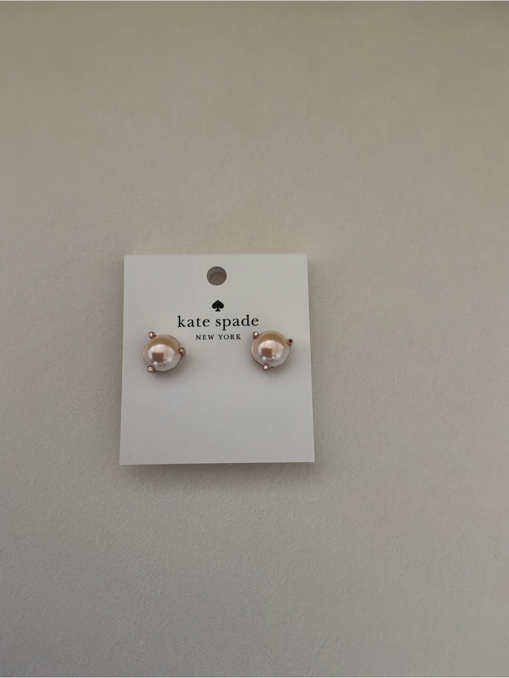 kate spade Rose Gold & Blush Faux Pearl Stud Earrings | NWT